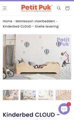 Montessori vloerbed van Petit Puk, Kinderen en Baby's, Kinderkamer | Bedden, Ophalen, 70 tot 85 cm, 140 tot 160 cm, Zo goed als nieuw