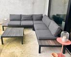 Kwantum loungeset 5-zits + tafel – Antraciet, Ophalen, 5 zitplaatsen, Bank, Aluminium