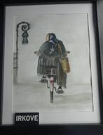 FRANSE VROUW OP DE FIETS * In Lijst *, Verzenden