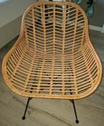 Vintage rotan stoel met metalen frame, Ophalen, Gebruikt, Bruin, Vintage