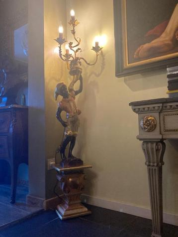Oude blackamoor 4 lamps ca. 165 hoog zeer goede staat! beschikbaar voor biedingen