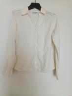M mooie blouse kleur crème met stiksel in bloemvorm katoen, Maat 38/40 (M), Wit, Ophalen of Verzenden, Zo goed als nieuw