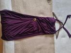 Paarse jurk met broche - Maat xs, Paars, Ophalen of Verzenden, Zo goed als nieuw, Maat 34 (XS) of kleiner