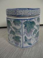 Potje beschilderd porselein, en bordje / schotel aardewerk, Ophalen of Verzenden, Zo goed als nieuw