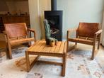Vintage Karin Mobring Safari set - 2 stoelen + tafel, Huis en Inrichting, Ophalen, Scandinavisch design, Gebruikt, Twee