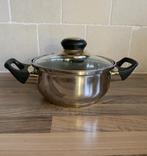 aluminium kookpan met zwarte handgrepen diameter 20 cm., Ophalen of Verzenden, Zo goed als nieuw, Aluminium, Kookpan of Snelkookpan
