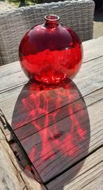 Mooie rode glazen vaas, Glas, Ophalen of Verzenden, Zo goed als nieuw, Rood