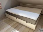IKEA Nordli Bed met Valenvåg Matras - 140x200, Huis en Inrichting, Wit, Tweepersoons, Zo goed als nieuw, 200 cm