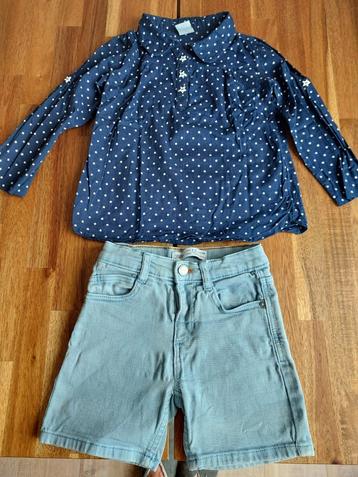 MERKKLEDING MEISJE: BLOUSE van KIKI&KOKO + JEANSSHORT ZARA beschikbaar voor biedingen