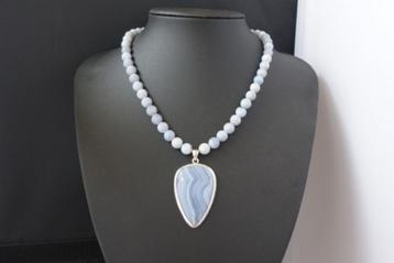 BLUE LACE AGAAT ketting/oorhager-set beschikbaar voor biedingen