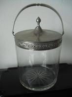 Koekjesvat trommel glas Art Deco glazen Biscuit barrel, Ophalen of Verzenden