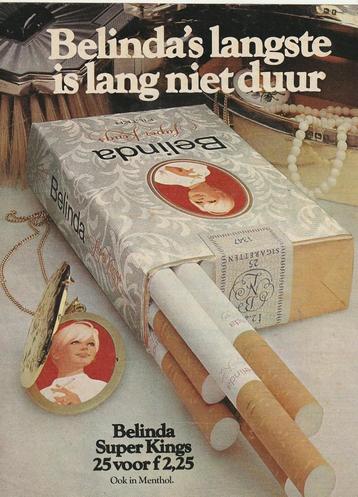 Retro reclame 1978 Belinda sigaretten de langste niet duur beschikbaar voor biedingen