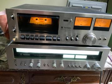 Receiver technics + cassettedeck  beschikbaar voor biedingen