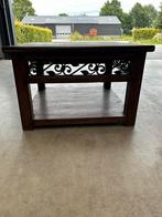 Bijzettafel /hoektafel met zwaar ijzer accent, Overige materialen, Gebruikt, Vierkant, 55 tot 75 cm