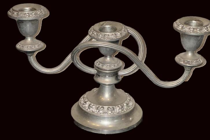 Ianthe Engels Verzilverde Candelabra kandelaar gemerkt, Antiek en Kunst, Antiek | Kandelaars, Zilver, Ophalen