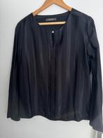 Apatr zwarte blouse met glansstreep mt 40, Verzenden, Zo goed als nieuw, Maat 38/40 (M), Zwart