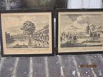 2 Zeer Oude Kopergravures van Amsterdam, v Petrus Schenk, Antiek en Kunst, Ophalen of Verzenden