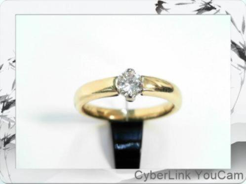 321614 Stijlvolle Klasse in 18kt Goud met Tijdloze Briljant, Sieraden, Tassen en Uiterlijk, Ringen, Zo goed als nieuw, Dame of Heer