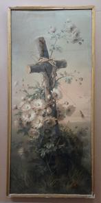 Theophile Merlet. Kruis met veldbloemen. 19e eeuw. Litho., Ophalen