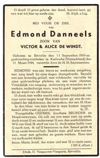 Oorlog Edmond Danneels 1919 Ertvelde + 1944 Karlsruhe, Verzamelen, Bidprentjes en Rouwkaarten, Bidprentje, Verzenden