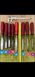 Vintage Nooitgagt Beitels Set - 8 Stuks Rood Handvat, Antiek en Kunst, Antiek | Gereedschap en Instrumenten, Ophalen of Verzenden