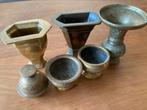 Zes antieke objecten: indonesisch - fijn bewerkt koper, Antiek en Kunst, Antiek | Koper en Brons, Ophalen of Verzenden, Koper
