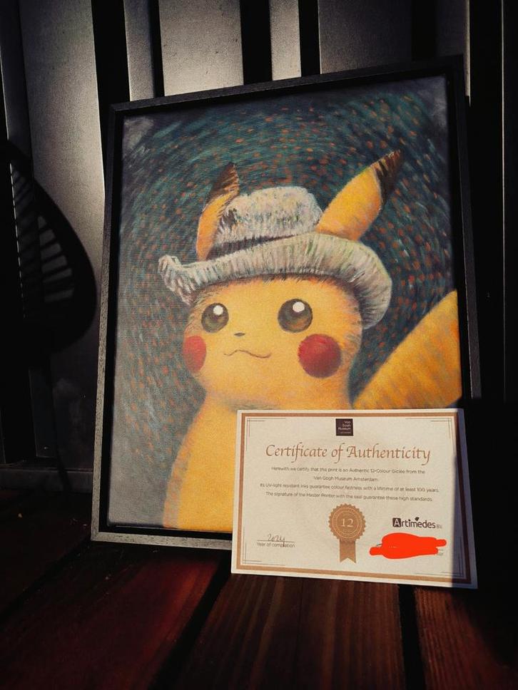 Limited edition Pokemon canvas Pikachu/Eevee Museum Van gogh, Hobby en Vrije tijd, Verzamelkaartspellen | Pokémon, Ophalen of Verzenden
