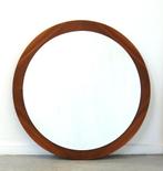 Vintage XXL Deens design teakhouten spiegel wandspiegel rond, Ophalen, Gebruikt, Rond