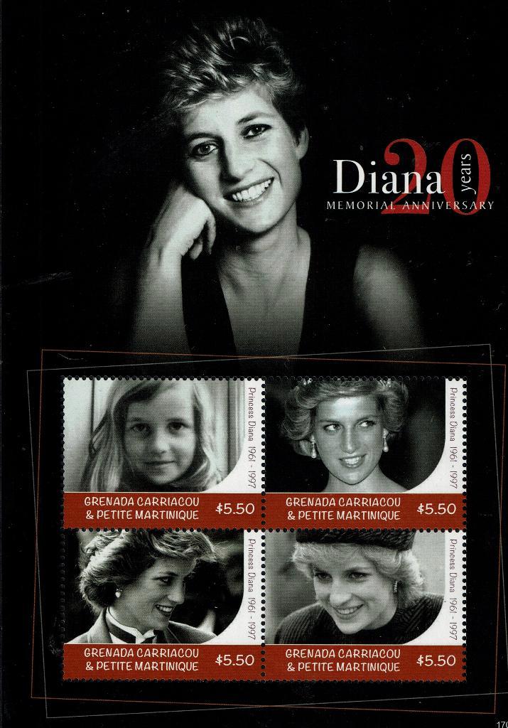 grenada 29017 pf blok lady diana royalty konigshuis, Postzegels en Munten, Postzegels | Thematische zegels, Postfris, Koningshuis