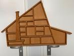 Houten letterbak huisvorm met schoorsteen, licht hout, Ophalen, Gebruikt