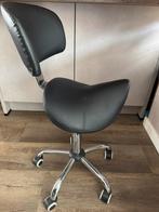 Ergonomische Zadelkruk met rugleuning, Ophalen, Zo goed als nieuw, Zwart, Bureaukruk