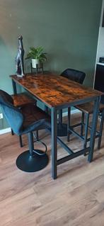 Tafel met 2 krukken en 2 fluwelen stoelen hoogte verstelbaar, Huis en Inrichting, Ophalen, Zo goed als nieuw