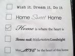 Wandsticker met tekst Home / Muursticker heart - NIEUW !!!, Ophalen of Verzenden, Nieuw