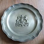 Vintage Tinnen Bord met Wapen, Antiek en Kunst, Antiek | Tin, Ophalen of Verzenden