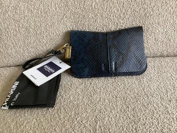 Blauwe slangenprint leren CLUTCH van GIANNI CHIARINI, nieuw beschikbaar voor biedingen