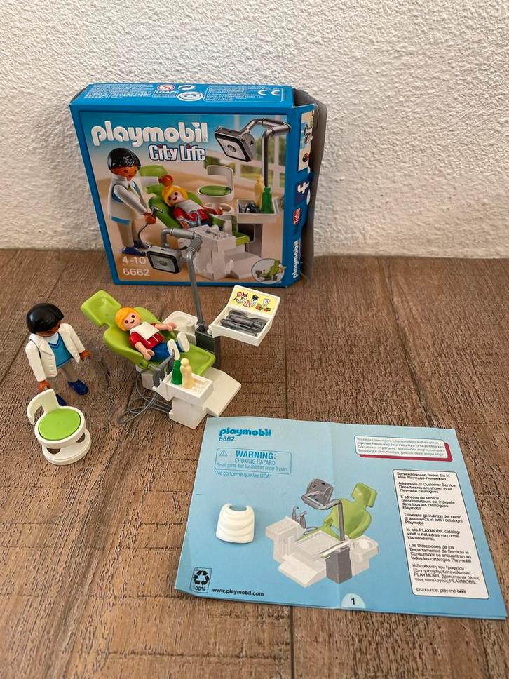 Playmobil Tandarts met Patiënt 6662 - Compleet!, Kinderen en Baby's, Speelgoed | Playmobil, Zo goed als nieuw, Complete set, Ophalen of Verzenden