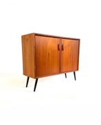 Vintage tekhouten wandkast, Heinrich Riestenpatt ‘70, Met deur(en), Vintage retro buisframe design rotan webbing papercord deens