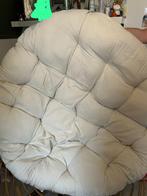 Papasan Stoel - Riet & Crème Kussen, Huis en Inrichting, Fauteuils, Ophalen, Zo goed als nieuw, 100 tot 125 cm, Riet of Rotan