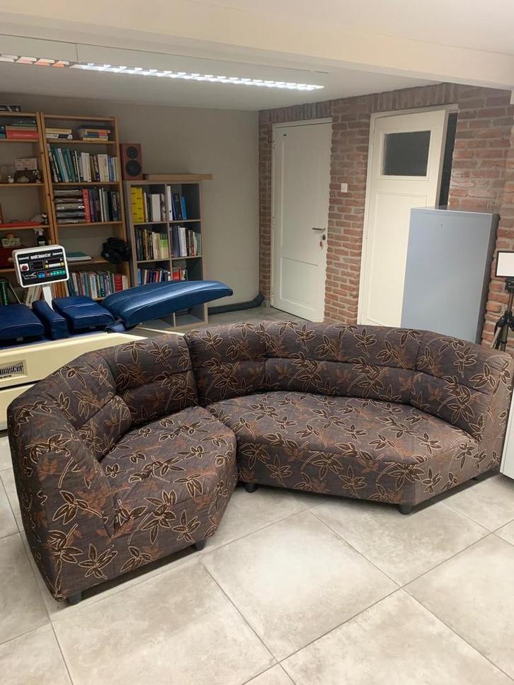 Rolf Benz Designbank 3- delige bank + Hocker, Huis en Inrichting, Banken | Complete zithoeken, Gebruikt, Stof, Ophalen