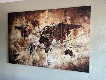 Wereldkaart Schilderij 120x180cm Canvasbutik beschikbaar voor biedingen