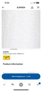 Brand new Shower curtain with rod for free, Ophalen, Nieuw, Wit, Overige typen