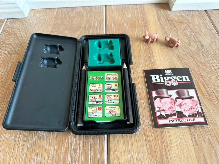 Biggen spel van MB in kunststof box uit 1984., Hobby en Vrije tijd, Denksport en Puzzels, Zo goed als nieuw, Minder dan 500 stukjes