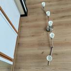 Plafondlamp met 5 spots, vernikkeld, Ophalen of Verzenden, Zo goed als nieuw, Glas
