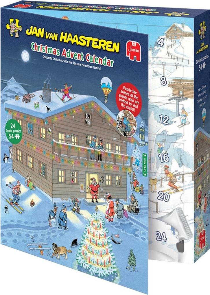 Jan van Haasteren Adventkalender 2025 24 puzzels 54 stukjes, Hobby en Vrije tijd, Denksport en Puzzels, Nieuw, Minder dan 500 stukjes