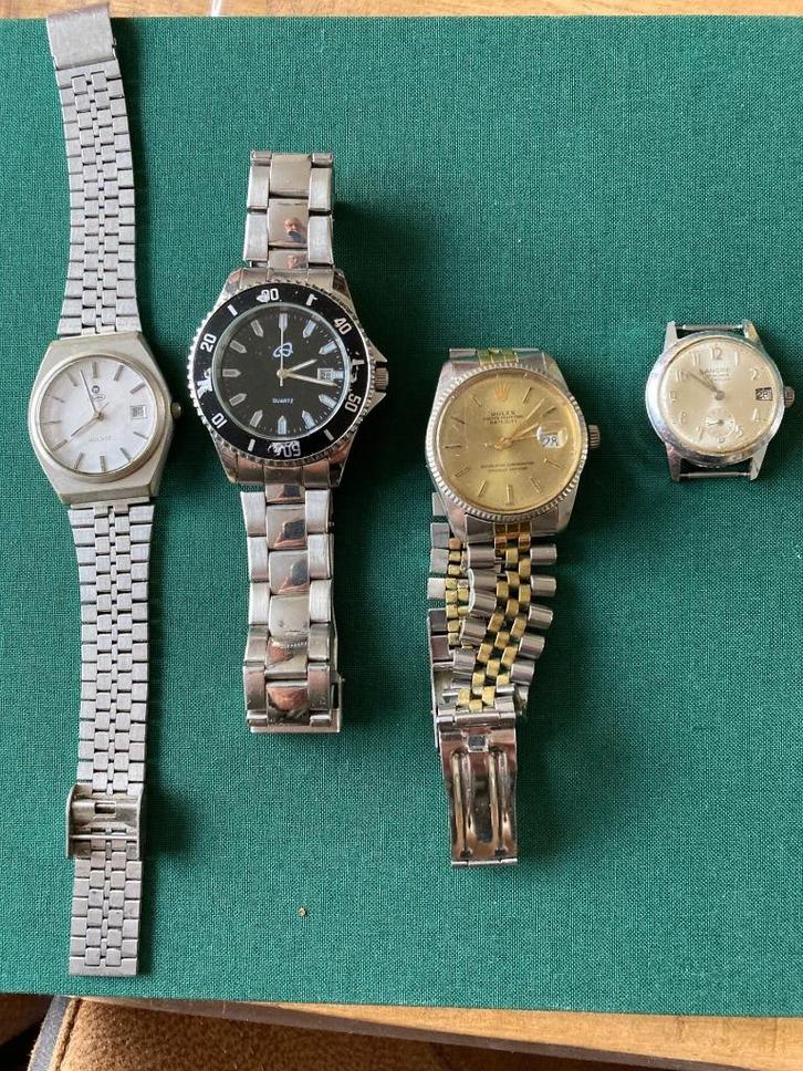 oude Horloge's, Sieraden, Tassen en Uiterlijk, Horloges | Heren, Gebruikt, Polshorloge, Overige merken, Staal, Staal, Ophalen of Verzenden