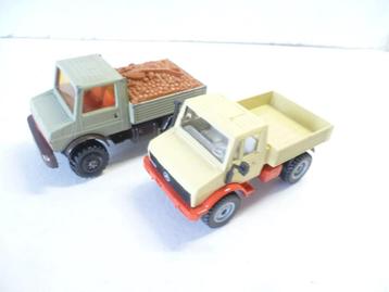 2x Mercedes Unimog 1x Siku 8,5cm en 1x Matchbox Superkings beschikbaar voor biedingen