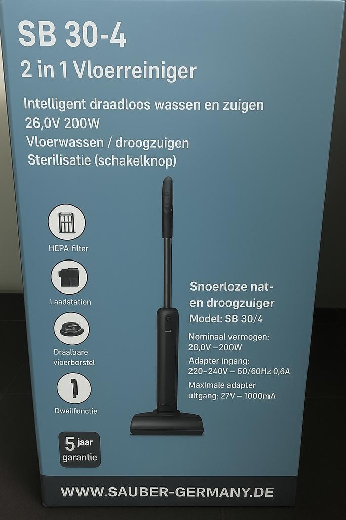 Sauber SB 30-4 – 2-in-1 Vloerreiniger, Doe-het-zelf en Verbouw, Reinigingsmachines, Nieuw, Waterstofzuiger, Ophalen of Verzenden