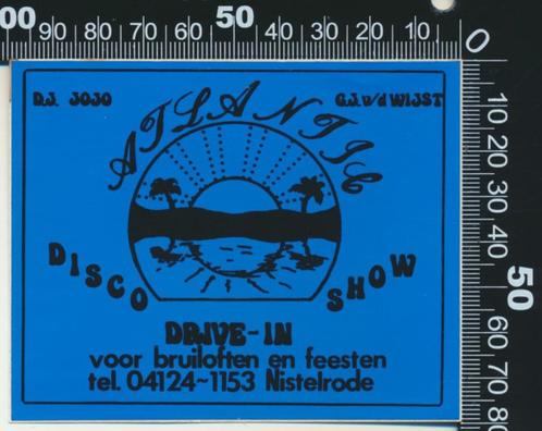 Sticker: Disco Drive-in Show Atlantic - Nistelrode (3), Verzamelen, Stickers, Zo goed als nieuw, Bedrijf of Vereniging, Ophalen of Verzenden