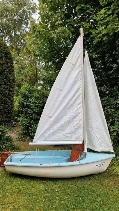 Zeil/roeiboot met groot en fokzeil 305 cm, Watersport en Boten, Zeilen en Zeiltoebehoren, Gebruikt, Overige typen, Minder dan 15 m²