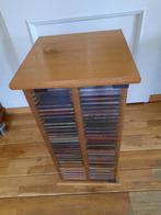 Eiken patiné cd dvd kastje met glazen deurtjes, Ophalen, Zo goed als nieuw, Hout, Cd's of Dvd's